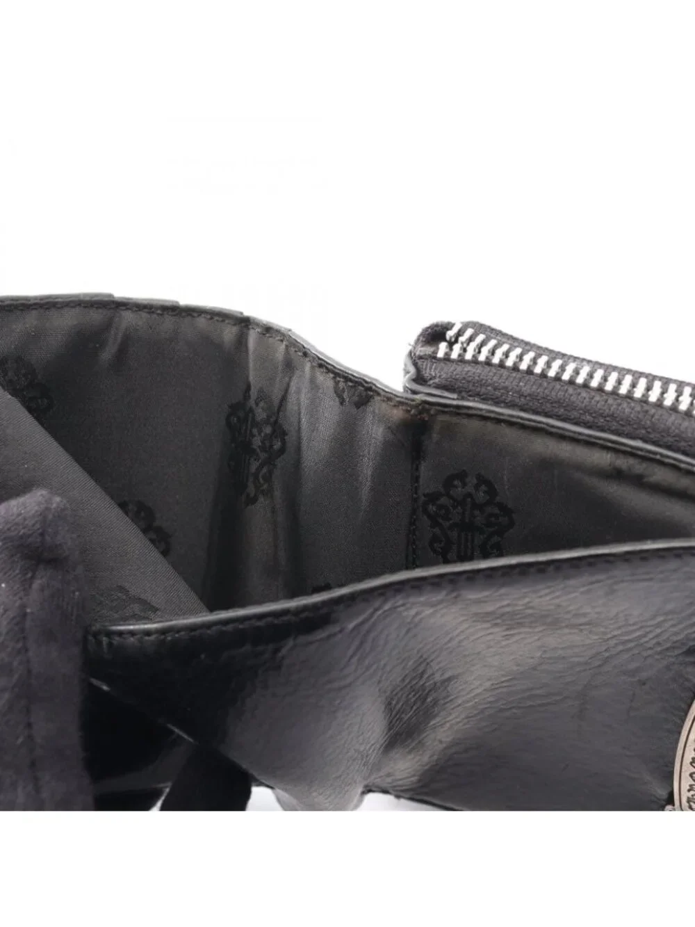 Chrome Hearts Bifold Wallet Square Zip Bill Leather